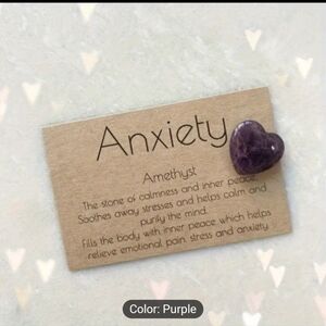 Heart amethyst anxiety hug gift BNWT spiritual healing stone crystal New